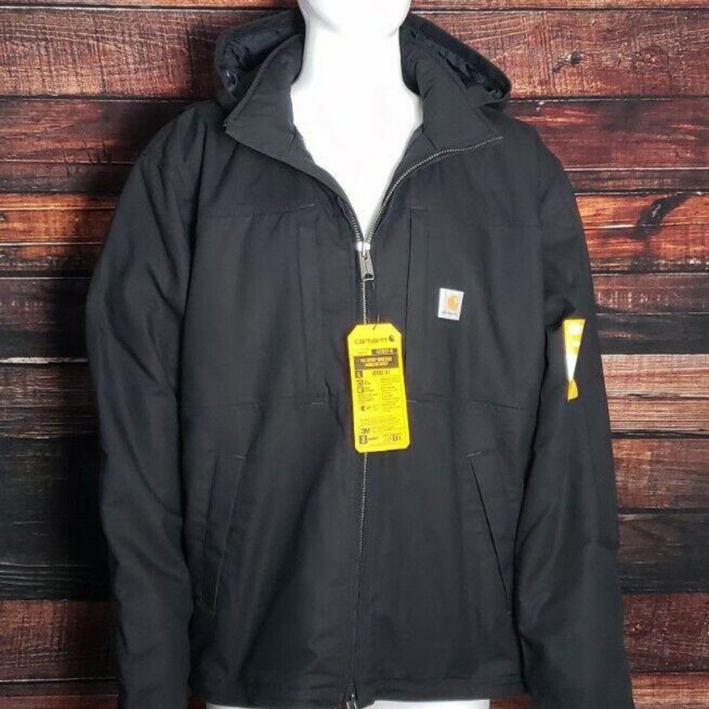 Carhartt Coat Jacket 102207 Mens 2XL Reg Full Swing Insulated Duck Cryder Black - Picture 2 of 8